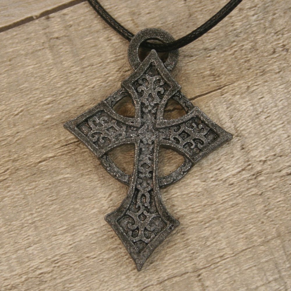 Celtic Cross Knot Pendant 3D Printed Necklace Jewelry Unique Gothic Medieval
